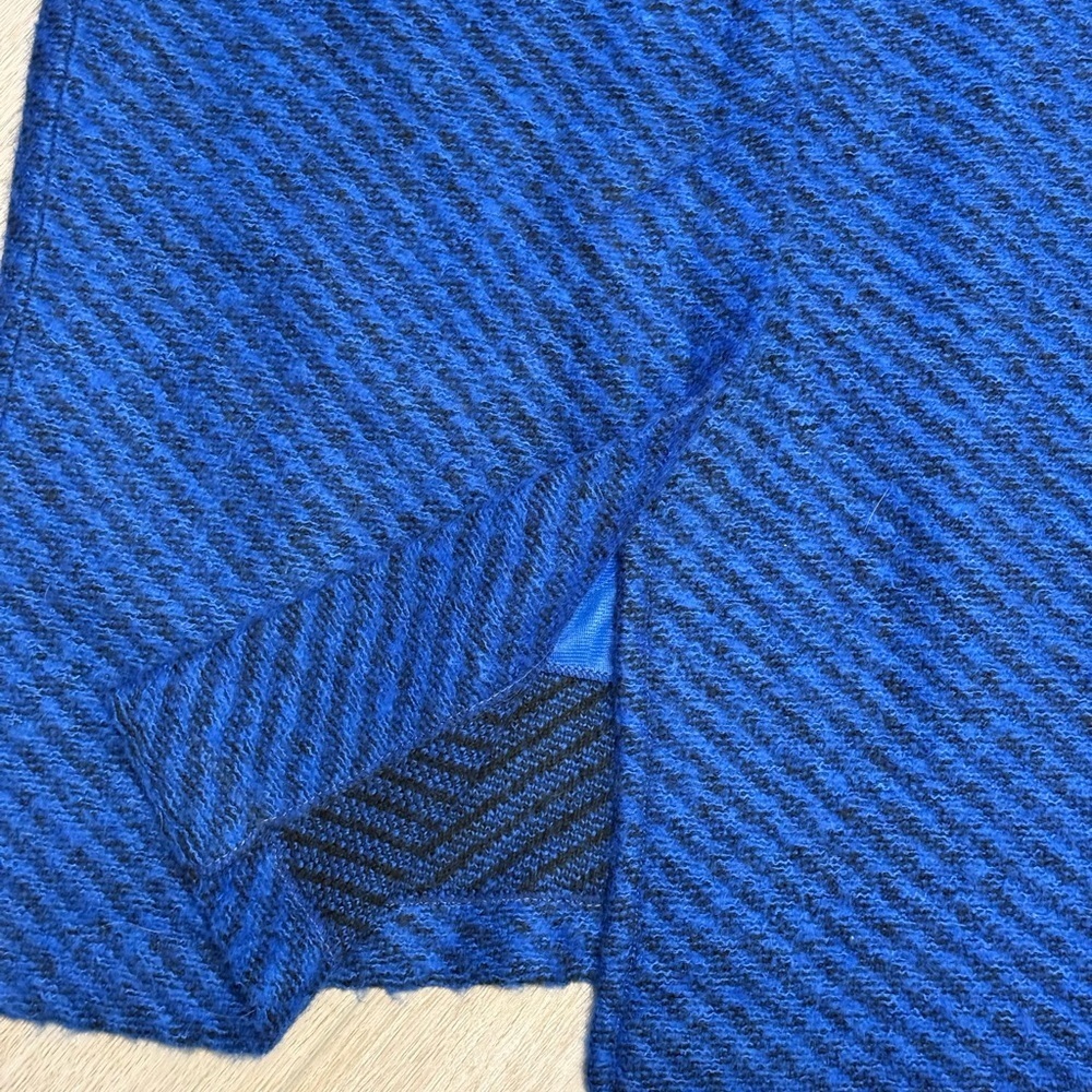 Vintage Franck Olivier Paris Eclectic Blue Women's Wool Mohair Skirt Retro Sz.M - Picture 6 of 8